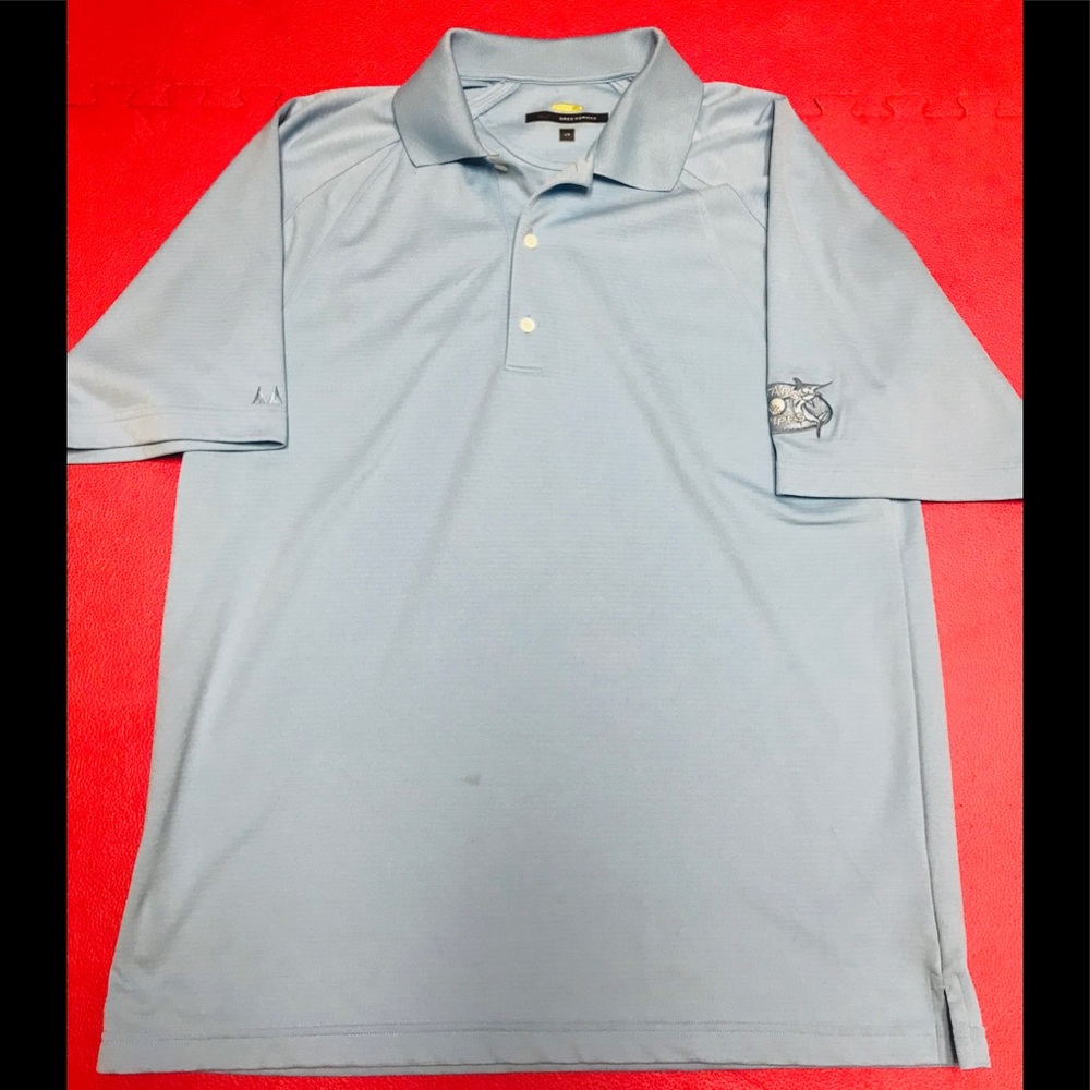 Greg Norman Golf Dry Fit Polo Size Large Baby Blue